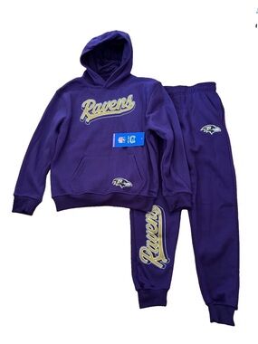Ultra Game NFL Baltimore Ravens Boys Purple Hoodie & Jogger Set